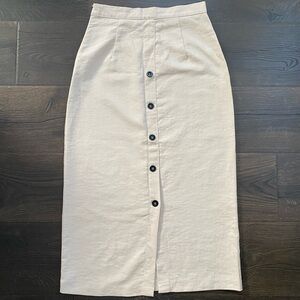Chic Cream Button-Front Pencil Skirt